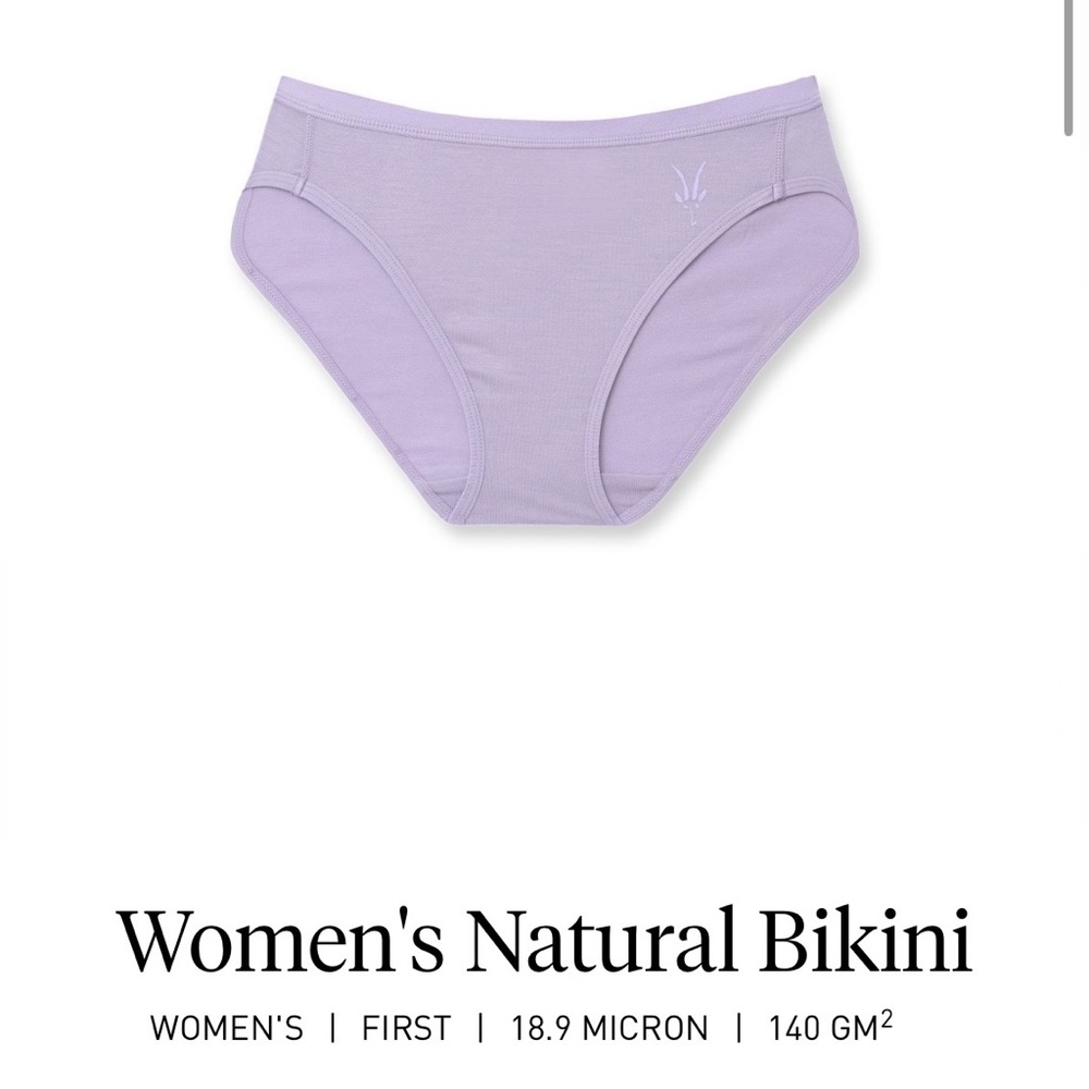 Ibex Women’s Natural Bikini Small Wild Iris Merino Panties Underwear NWT